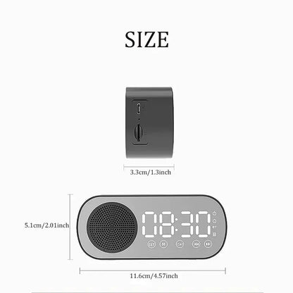 Digital Alarm Clock Wireless Bluetooth Speaker Support TF FM Radio Sound Box Bass Subwoofer Boombox Desktop Music Player