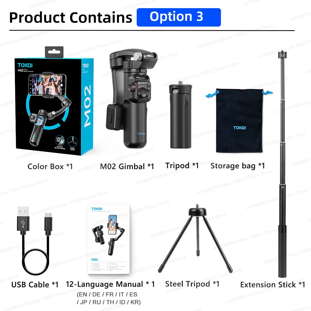 Handheld Gimbal Stabilizer Selfie Tripod with Wireless Remote for Smartphone 3-Axis Anti Shake Gimbal Foldable for iPhone Xiaomi