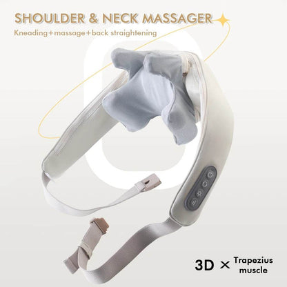 Foreverlily Wireless Neck And Back Massager Neck And Shoulder Kneading Massage Shawl Neck Cervical Relaxing Trapezius Massager - MarvelouStoree