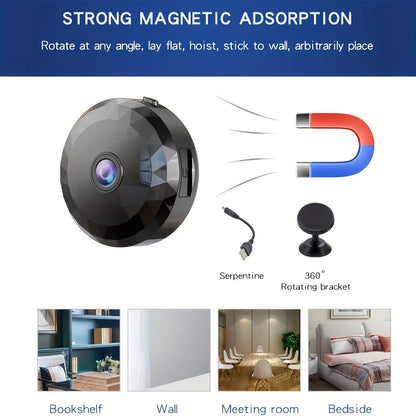 Wireless Mini WiFi Security Camera with Night Vision Motion Detection Rechargeable Battery Easy to Mount & App-Controlled