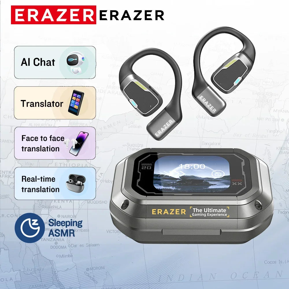 [AI Earphone]Translator Erazer XP6 Bluetooth Earphones Sleep ASMR Headset DIY Equalizer APP AI Wireless Headphones Office Travel