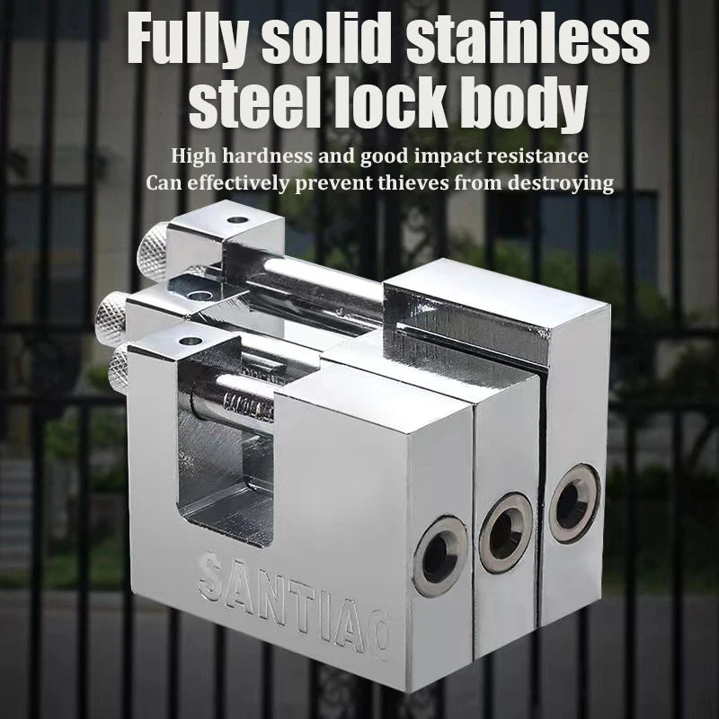 Padlock with Key, High Security 3 Keys Heavy Duty D-Shaped lock - Protect Garage Door, Containers, Gate and Warehouse