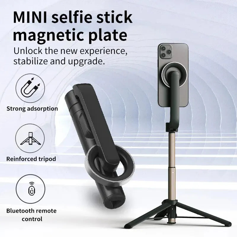 Mobile Phone Stand Bluetooth Selfie Stick Magnetic Handheld Camera Stabilizer Desktop Integrated Tiktok Live Triangle Stand