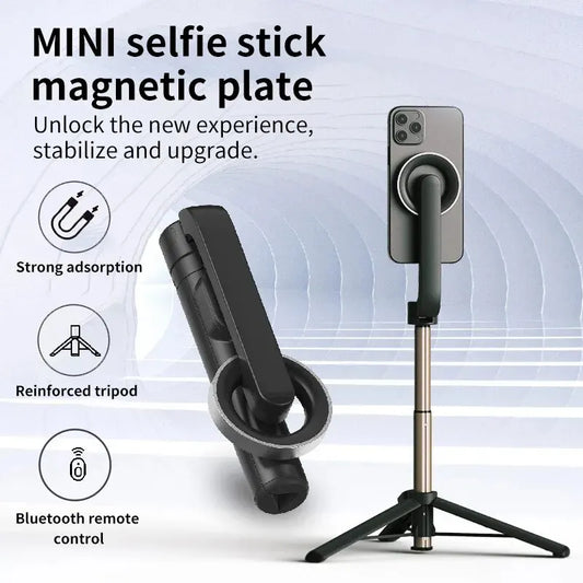 Mobile Phone Stand Bluetooth Selfie Stick Magnetic Handheld Camera Stabilizer Desktop Integrated Tiktok Live Triangle Stand