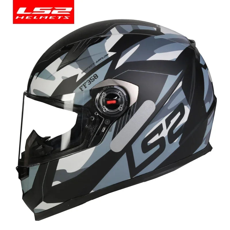 LS2 Clown full face motorcycle helmet ls2 FF358 motocross racing man woman casco moto casque ECE Approved