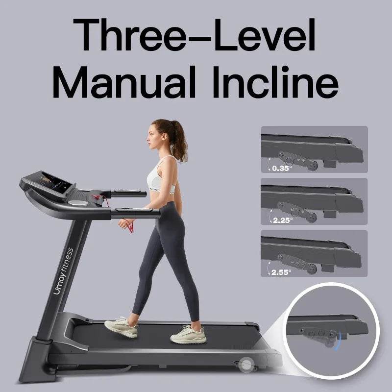 Fitness Home Auto-Folding Incline Treadmill with Pulse Sensors, 3.0 Quiet Brushless, 8.7 MPH, 300 lbs Capacity - MarvelouStoree