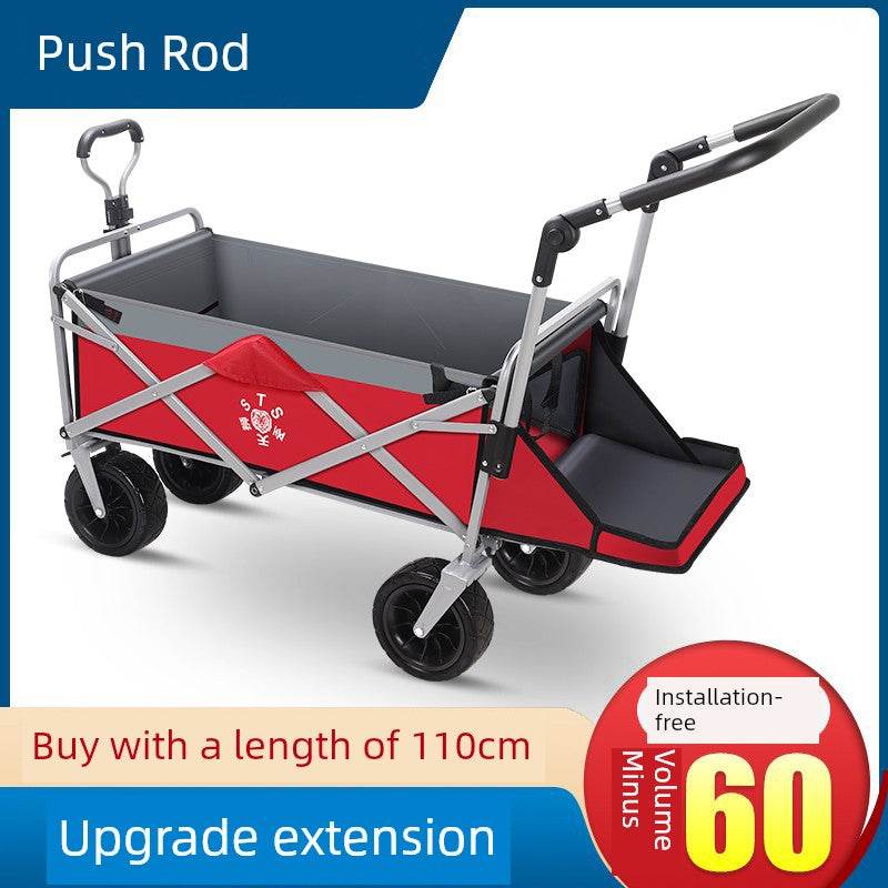 Foldable Four-Wheel Stall Kids Long Outdoor Camp Car - MarvelouStoree