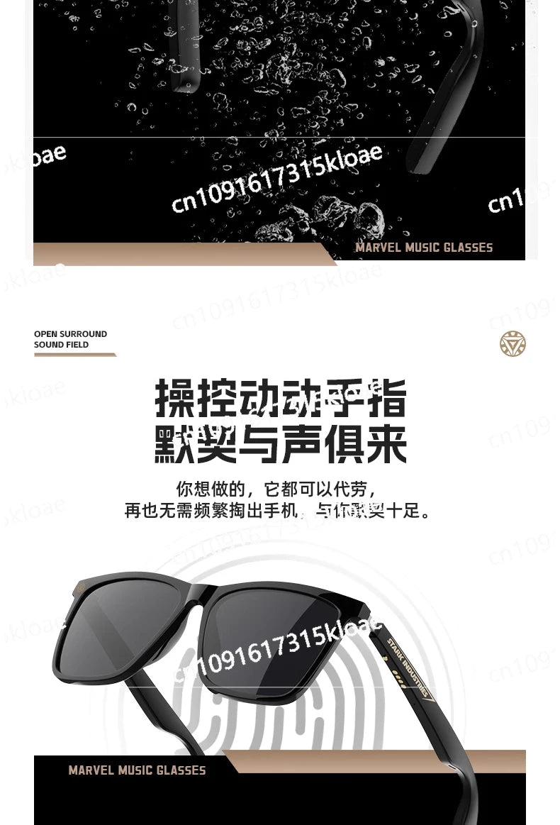 Smart Audio Glasses Bluetooth Headset Non-bone Conduction Listening To Music Myopia Sunglasses