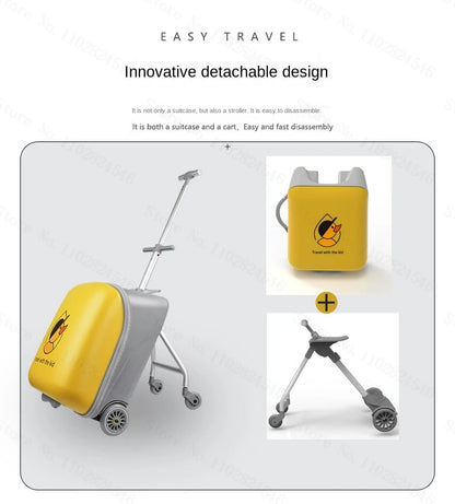 Fashion Cute Pony Cartoon Trolley Case Sit Travel bags for Children 24" Rolling Luggage Spinner Suitcase Wheels Yellow Duck 20"