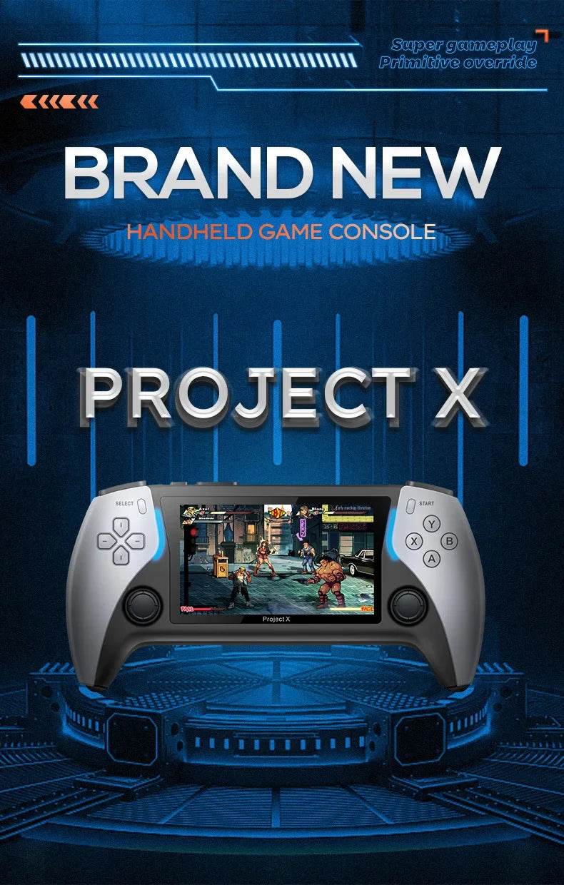 2024 New Project X Handheld Game Console Ps5 High-definition Arcade With Dual Player And Dual Controller Support Christmas Gift - MarvelouStoree