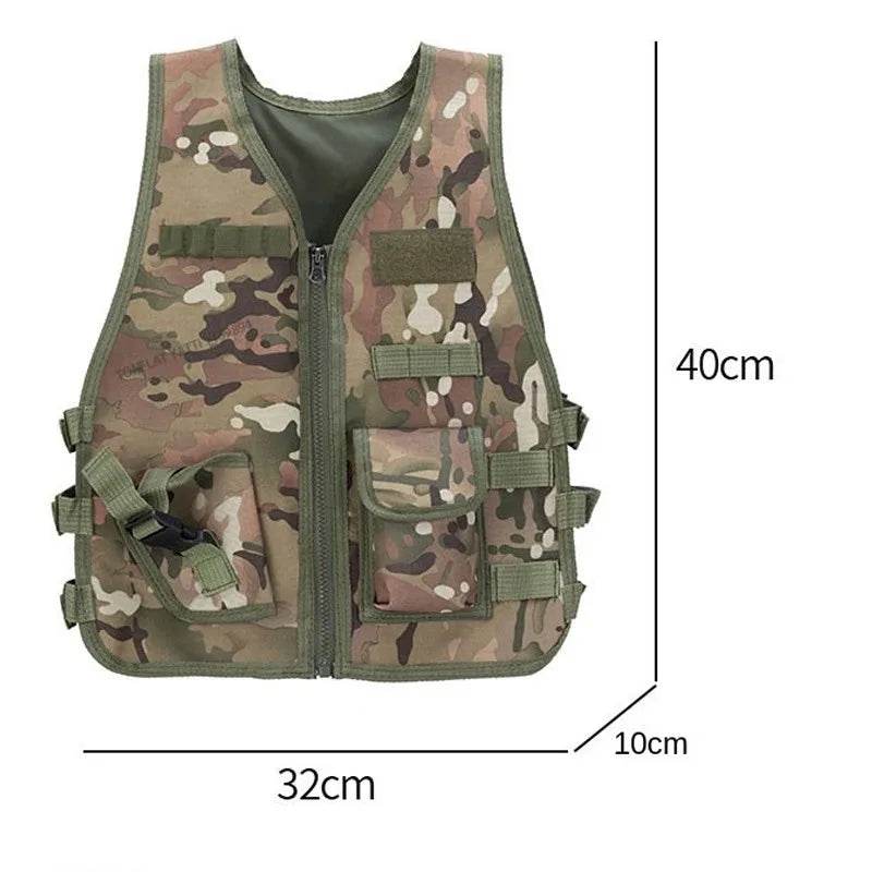 Kids Camouflage Military Uniform For Boy Special Forces Combat Tactical Vest Girls Militar Cosplay Training Soldier Clothes