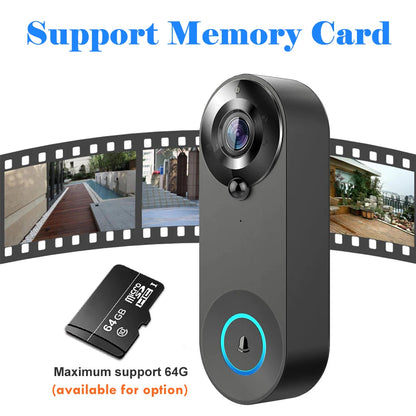 1080P Wireless WIFI Doorbell Video Intercom Door Bell with Camera Tuya Smart Home for Security Protection PIR Motion Detection