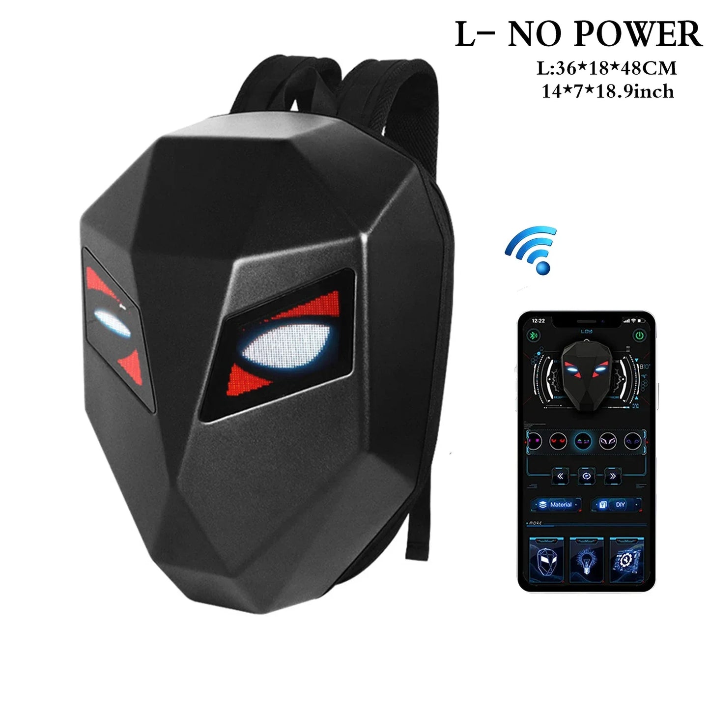 LED locomotive backpack Display scree APP backpack Business travel Laptop Cycling  Backpack Men outdoor eyes bag for motorcycle