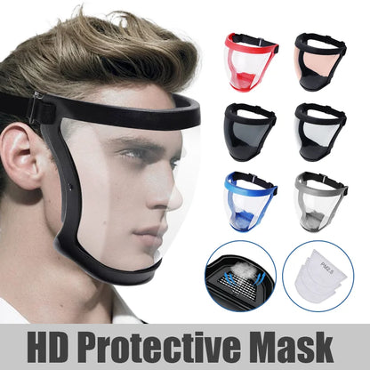 Transparent Facial Shield Dustproof Work Protection Mask Full Face Protector Shield Face Protective Screen Outdoor Safety Mask