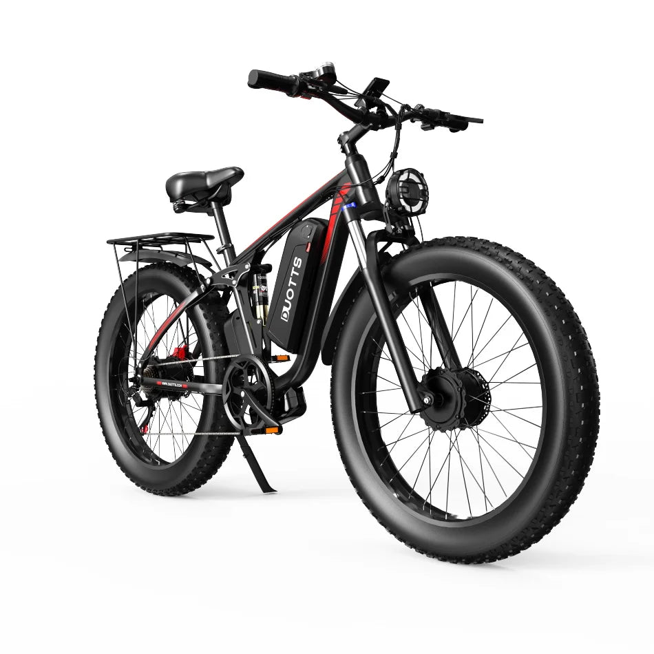 Stock DUOTTS S26 Dual Motor 750W*2 Electric Bike with 48V 20AH Lithium Battery Snow Mountain Fat Tire for Adults EU Warehouse