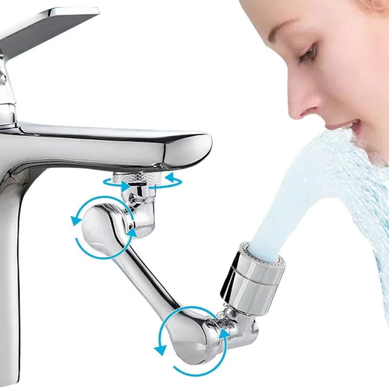 Dual Mode 1440° Rotation Faucet Aerator Splash Kitchen Tap Extend Water Nozzle Faucet 22/24mm Adaptor Faucet Bubbler Robotic Arm