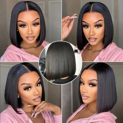 Bone Straight Short Bob Wigs Glueless Lace Front Human Hair Wigs 13x4 HD Transparent Lace Frontal Wig for Women Pre Plucked 180%