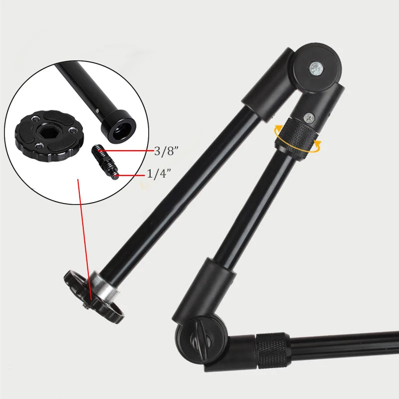 BFOLLOW Articulated Magic Arm 25" 32" Clamp Mount for DSLR Camera Camcorder Overhead Video Shooting Webcam Tablet Phone Bracket