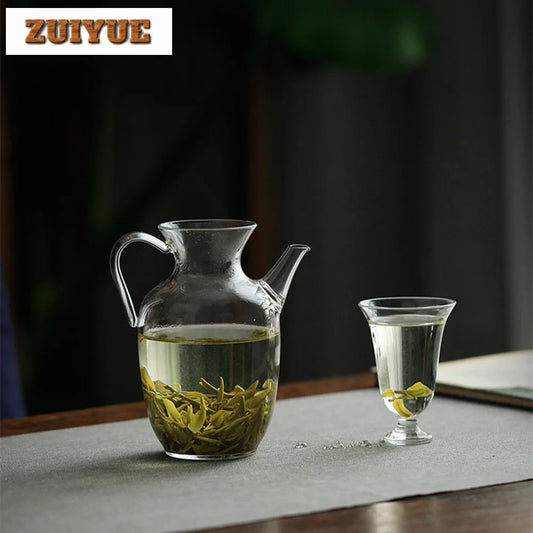 Imitation Song Glass Teapot Transparent Brewing Green Teapot Tea Set Small Tea Cold Kettle Tea Maker Tool Household Single Pot