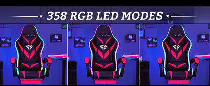 Office Chair with Bluetooth Speaker and LED Light, Ergonomic Gaming Chair with Massage Function