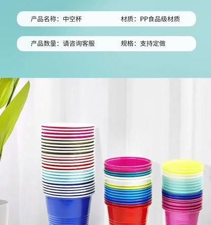 50PCS 16OZ Plastic Party Cups in Red Blue for Drinks, Soda, Punch, Barbecue, Cola or Water Disposable