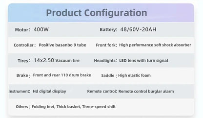 Wholesale Cheap Price Electric City Bike 48V20Ah 400W Men Electric Bike 500w Home Light Weight 2 Wheels Moped Scooter for Adults