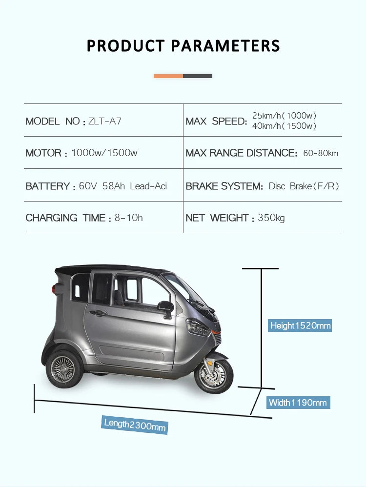 Best Sales Factory Wholesale Electric Tricycles 30-50Km/h Disability tricycle electric bike