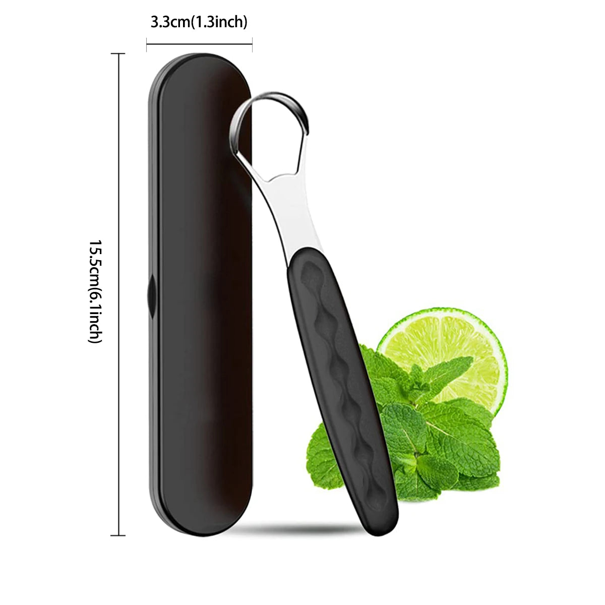 Tongue Cleaner Portable Case Stainless Steel Color Tongue Scraper Adult To Remove Bad Breath Mouth Cleaner Board Reuse Oral Care