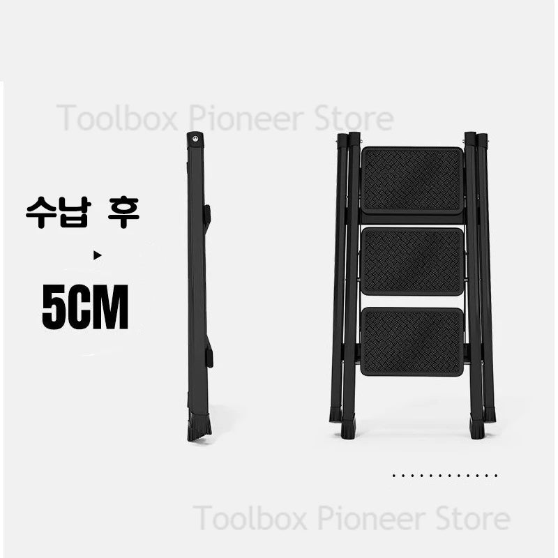 Multifunctional Folding Ladder 2/3 Foldable House Ladder Protable Ladder Stable Household Step Stool Storage Shelf For Home