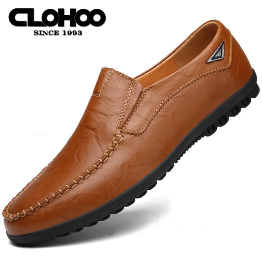 CLOHOO men's comfortable soft sole slip-on Loafers versatile casual men's shoes business formal leather shoes