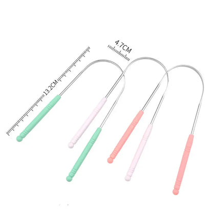 1PCS Stainless Steel Tongue Scraper Oral Tongue Cleaner Brush Tongue Toothbrush Oral Hygiene High Quality Tounge Scraper