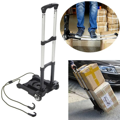 40KGS Heavy Duty Foldable Hand Sack Wheel Trolley Folding Truck Barrow Cart Travel Luggage Shopping Cart Portable Home Use