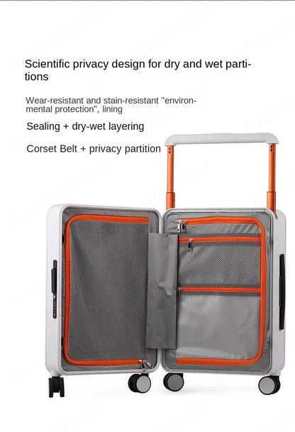 Wide Handle Suitcase 20/24 inch High Quality Rolling Luggage Spinner Wheels Men Travel Bag Women Cabin Password Trolley luggage