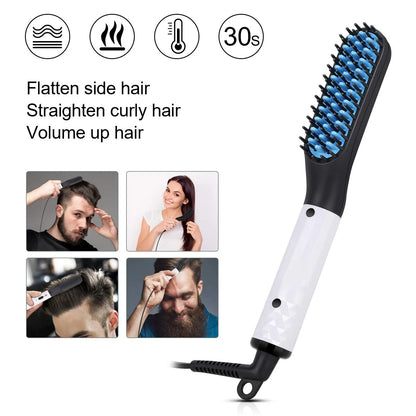 Man Hair Comb Brush Beard Straightener Multifunctional Hair Straightening Comb Hair Curler Fast Heating Styling Tools