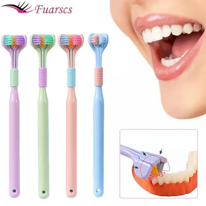 Three Sided Soft Hair Tooth Toothbrush Adult Toothbrush Ultra Fine Soft Bristle Oral Care Safety Teeth Brush for Oral Health Cle