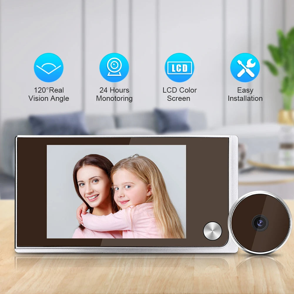 3.5 Inch Digital Door Viewer Peephole Camera Doorbell 120 Degree HD Home Cat Eye Mirilla Viewer with LCD Screen Monitor