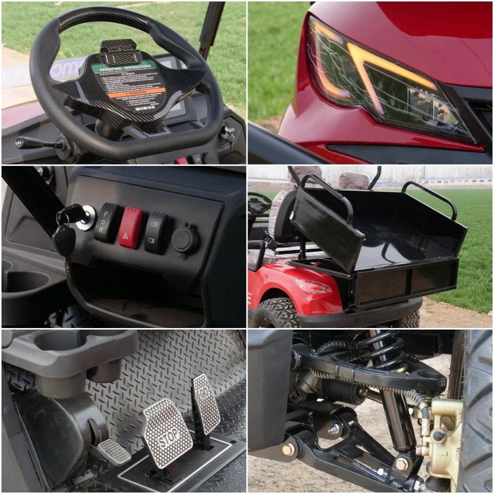 2024 New 4000W/5000W New Energy Golf Car 60V/72V Lithium Battery 4 Wheel 6 Seat Sightseeing Electric Golf Cart - MarvelouStoree