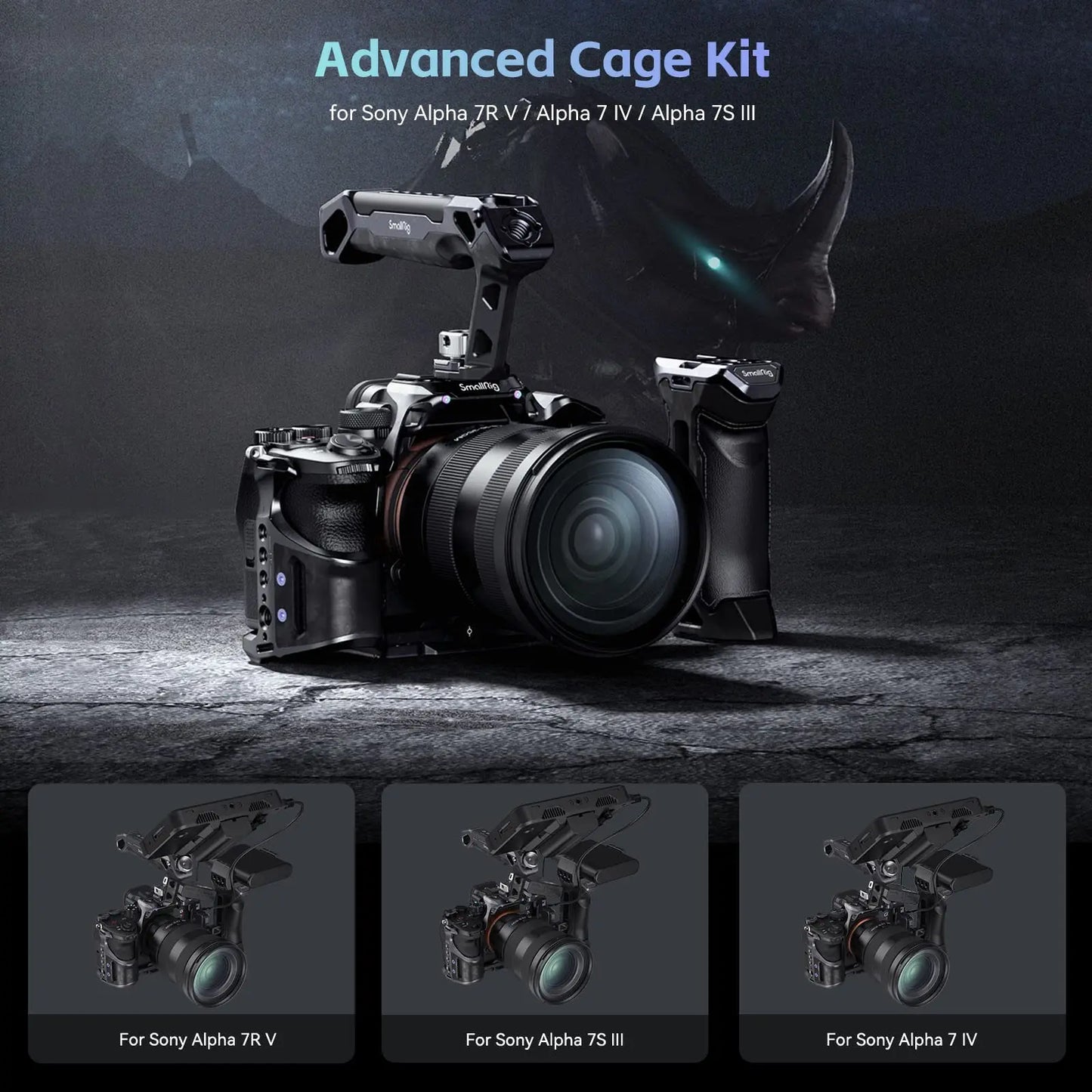 SmallRig "Rhinoceros" Advanced Cage Kit for Sony Alpha 7R V / Alpha 7 IV / Alpha 7S III 3710