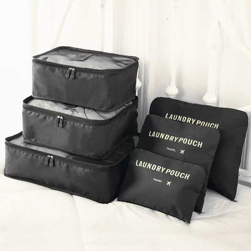 Large capacity travel storage bag six piece set storage bag multifunctional Korean clothing storage bag six piece set