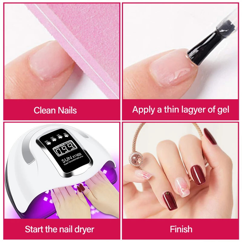 66LEDs Powerful UV LED Nail Dryer For Drying Nail Gel Polish Portable Design With Large LCD Touch Screen Smart Sensor Nail Lamp