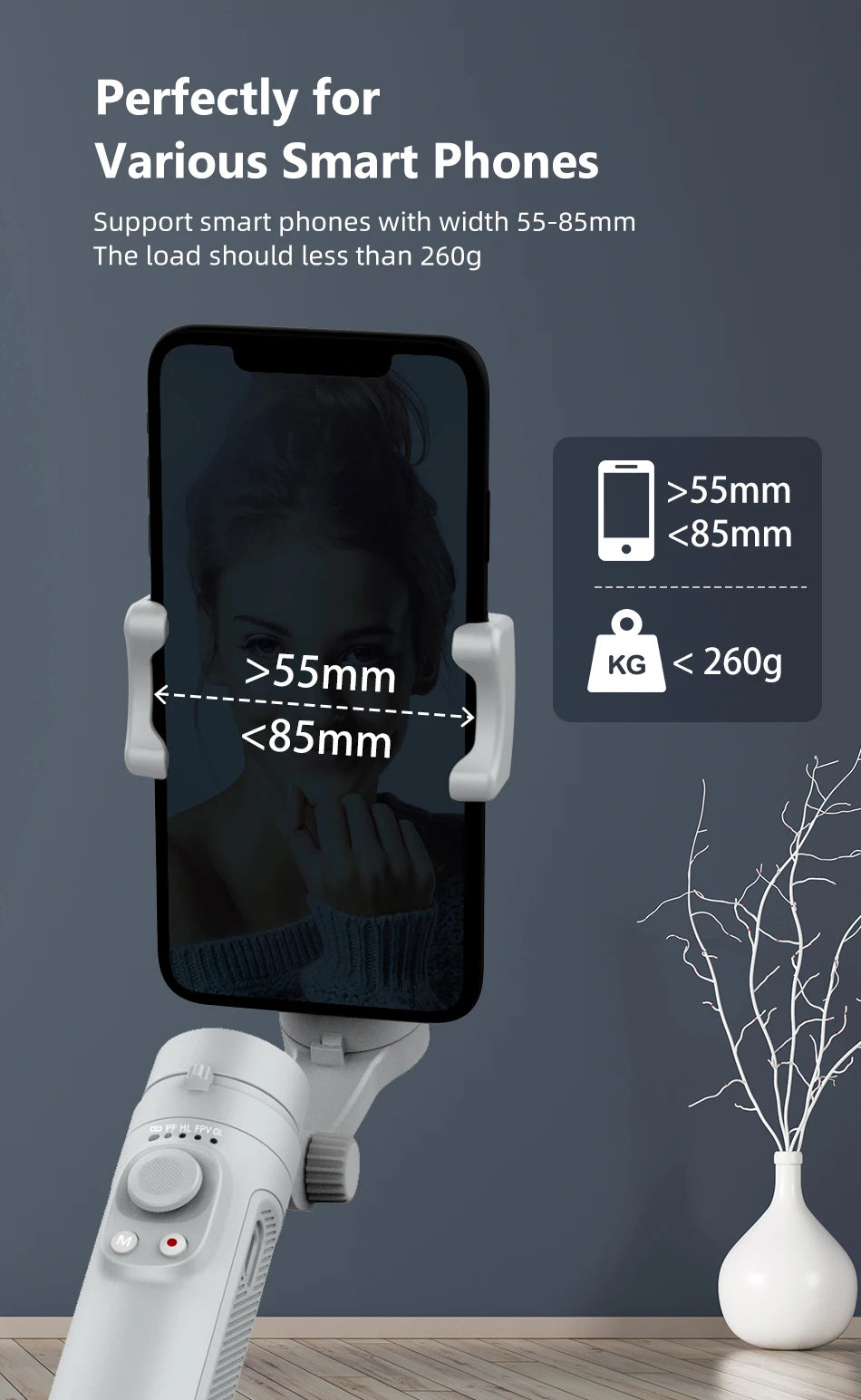 AXNEN HQ3 3-Axis Foldable Smartphone Handheld Gimbal Cellphone Video Record Vlog Stabilizer for iPhone 13 Xiaomi Huawei Samsung