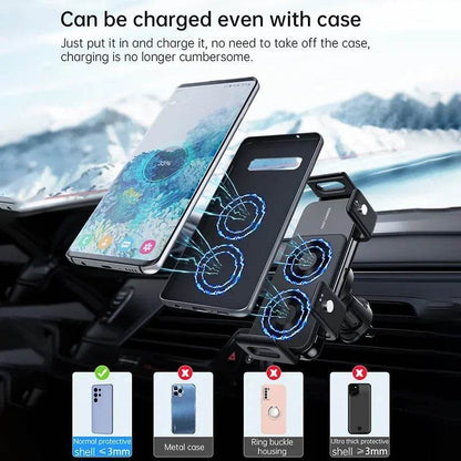 Dual Coil Fold Screen Car Wireless Charger For Samsung Galaxy Z 4 3 Fold Flip iPhone 15 14 Fast Phone Charging Vent Mount Holder - MarvelouStoree