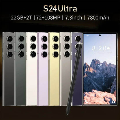 S24 Ultra 7.3HD Mobile CASES Phones Original Smartphone 5G Dual SIM Android 14 Cell Phone Snapdragon 8 gen 3 Global Version Cellphones - MarvelouStoree