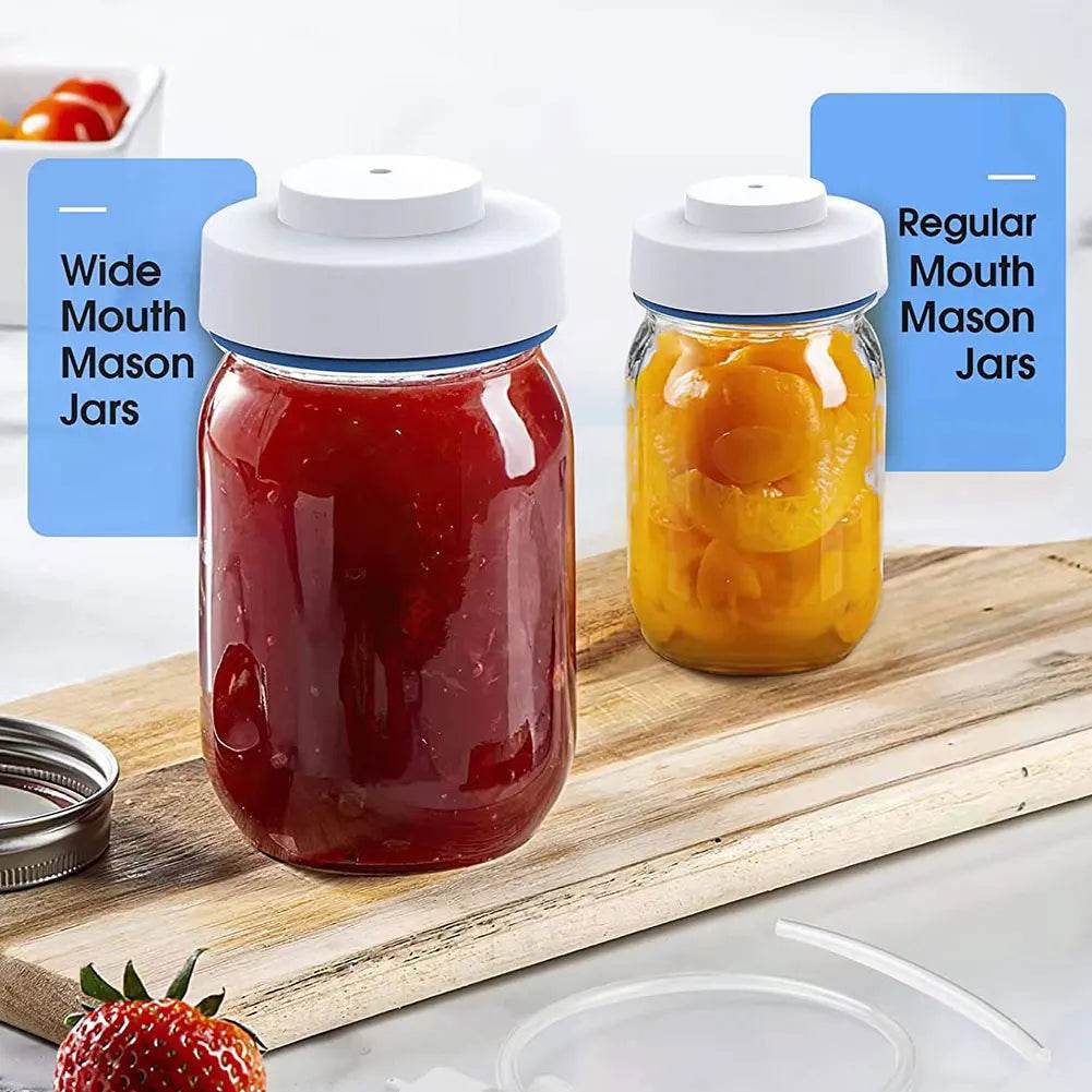 Electric Jar Vacuum Sealing Machine Attachment Kit BPA Free Canning Vacuum Sealer Odorless for Wide Mouth Jars - MarvelouStoree