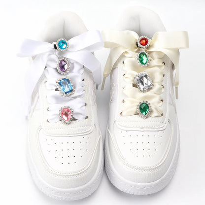 1PC Diamond Shoelaces Decoration Luxurious Shiny Rhinestones Buckle Shoes Accessories Plastic Shoe Charms Design for Sneaker AF1