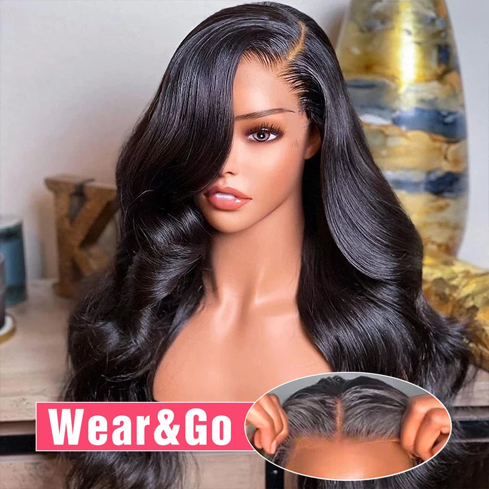 Glueless Wig Human Hair Ready To Wear Preplucked Brazilian Body Wave 13x6 HD Lace Frontal Wigs For Women Pre Cut No Glue 100%