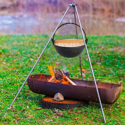 Pot Cooking with Stove Hiking Cookware Griddle Pan Mini Outdoor Saucepan Cast Iron Picnic Wood Tableware Camping