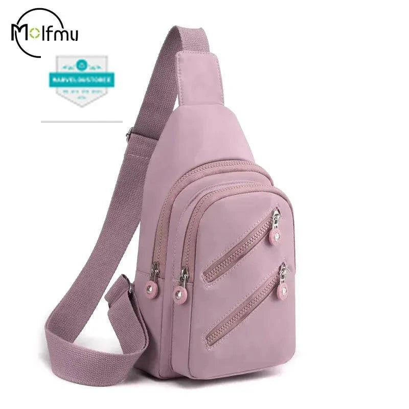 Sling Chest Bag for Women Nylon Fashionable Fanny Pack Shoulder Bags for Women Chest Waist Pack for Travel Crossbody Bags 2024