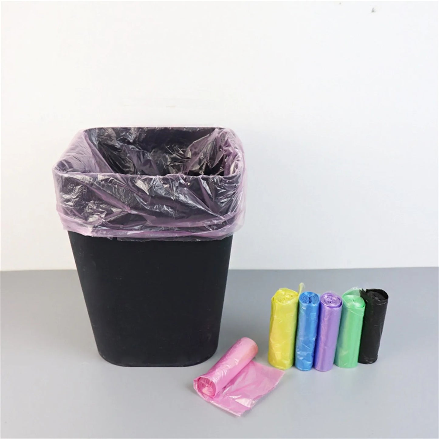 5 Rolls 100 Counts Disposable Small Trash Bags Portable Pe Rubbish Bags Wastebasket Bags Small Garbage Bags Office Kitchen Waste