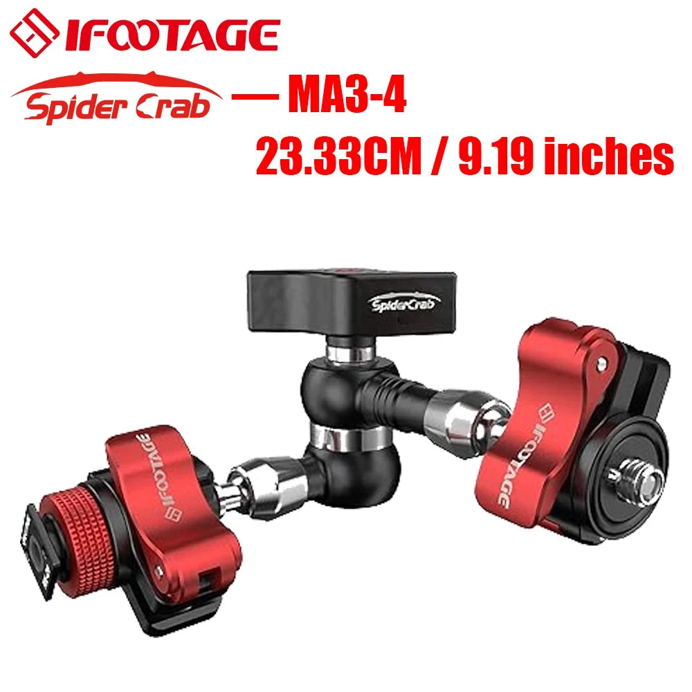 IFOOTAGE Magic Arm, Adjustable Spider Crab with Shoe Mount and 1/4'' & 3/8" Tripod Screw for DSLR Camera Rig